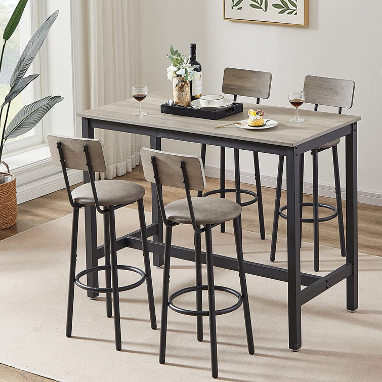 17 Stories 5 Piece Kitchen Table Set Bar Table and 4 Piece Chairs